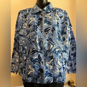 Stylish Blue & White Zip-Up Jacket